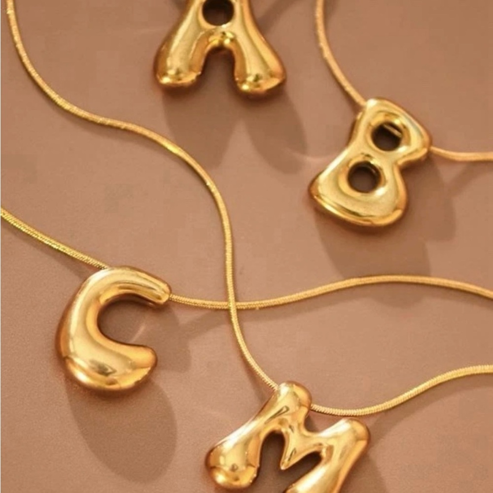 Gold Alphabet Charm Necklace